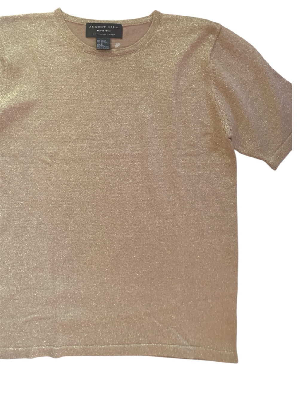 August Silk Metallic Gold Short-Sleeve Knit Tee
